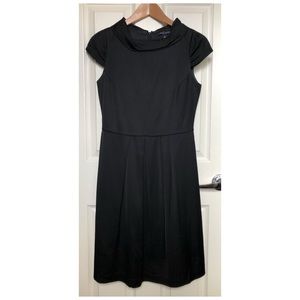 Banana Republic Black Wool Blend Satin Cap Sleeve Dress Size 4